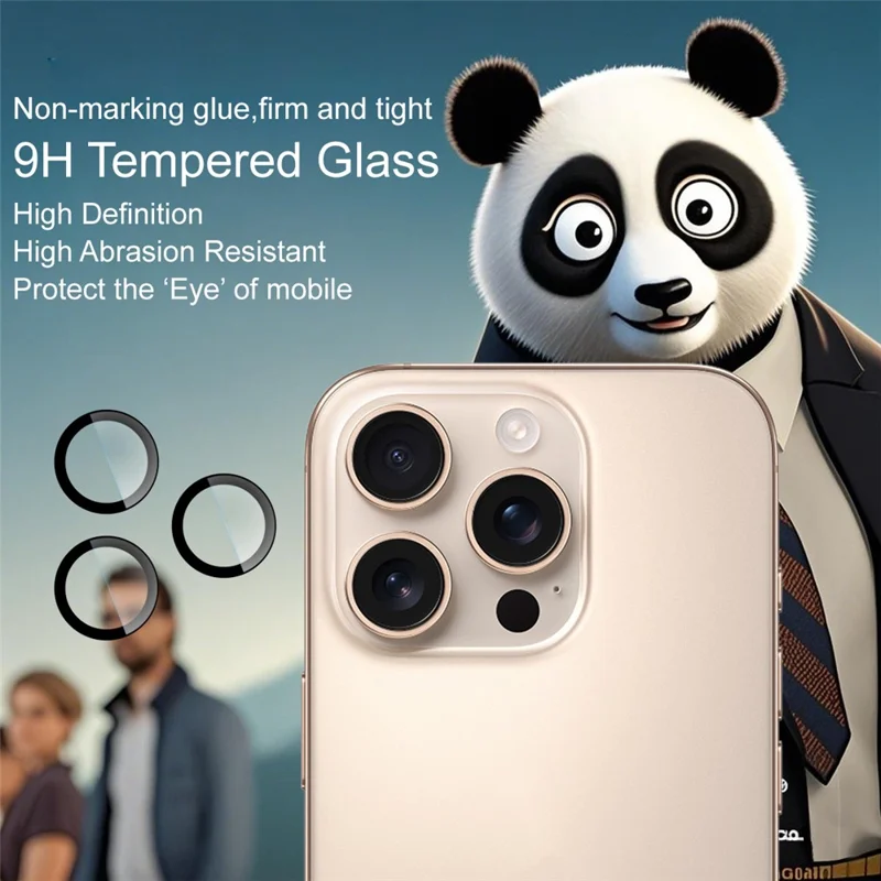 IMAK Pour iPhone 16 Pro / 16 Pro Max Protecteur d'objectif de caméra en verre trempé avec cadre d'auto-positionnement (Version réduite)