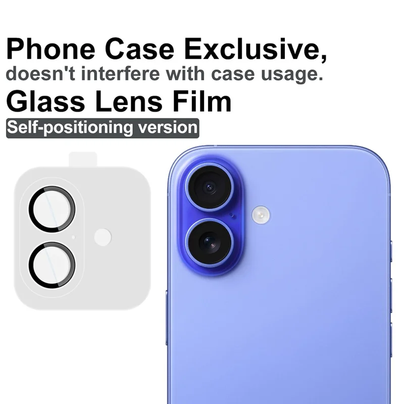 IMAK Protector de Cristal Templado para Lente de Cámara de iPhone 17 con Marco de Autoposicionamiento (Versión Reducida)