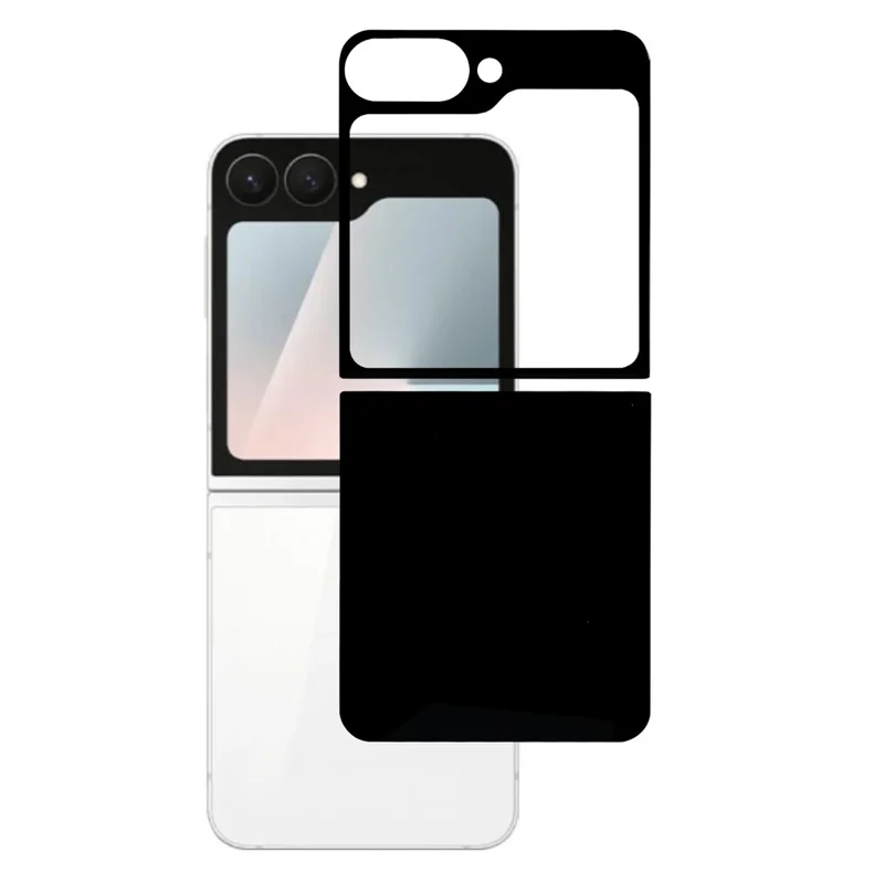 For Samsung Galaxy Z Flip7 FE 5G / Z Flip6 5G Rear Screen Protector Silk Printing Tempered Glass Back Film Set