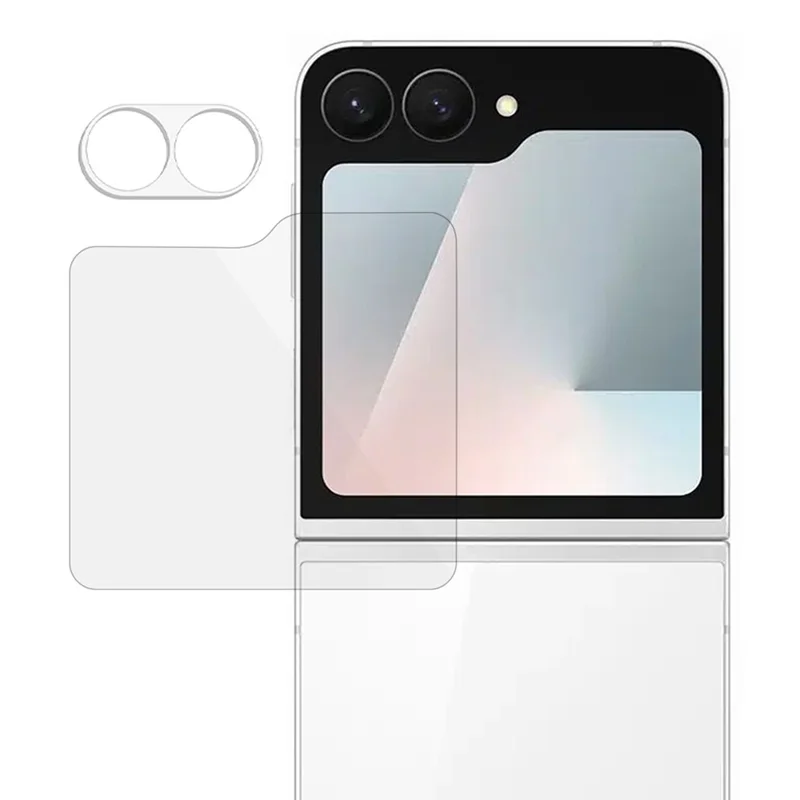 For Samsung Galaxy Z Flip7 FE 5G 3D Camera Lens Film + Arc Edge Tempered Glass Rear Screen Protector