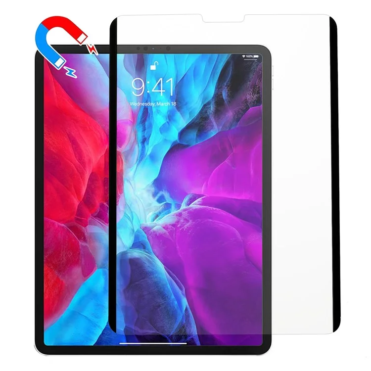 Para iPad Pro 12.9 (2022) / (2021) / (2020) Protetor de Tela Tipo Papel Reutilizável Absorção Magnética PVC Filme de Tela de Tablet para Desenhar Escrever Fazer Anotações