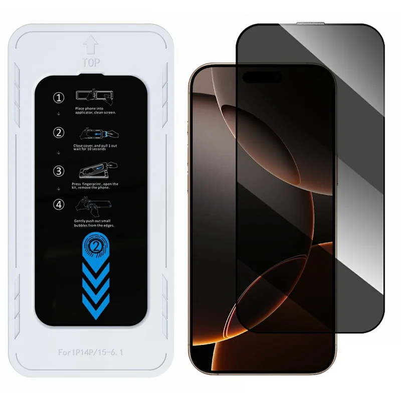 Compra a granel de Protector de Pantalla de Privacidad para iPhone 16 Pro, Cristal Antiespia de 28 Grados, Película de Vidrio de Aluminio-Silicio de 0,33 mm con Herramienta de Instalación