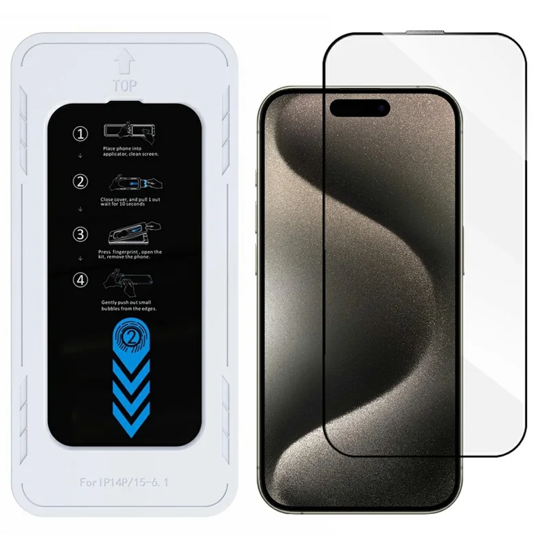 Compra em Massa de Protetor de Tela para iPhone 15 Pro Vidro de Alumínio-Silício HD 0,33 mm com Ferramenta de Instalação