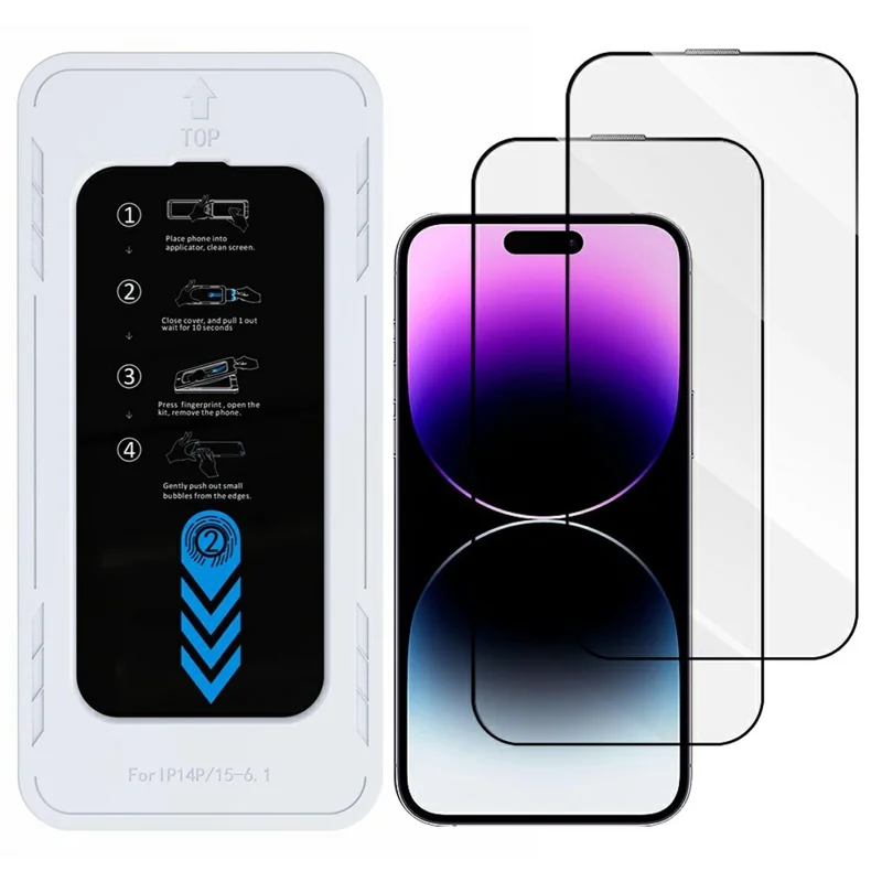 Bulk Purchasing 2Pcs For iPhone 14 Pro Screen Protector High Aluminium-Silicon Glass 0.33mm HD Film with Installation Tool