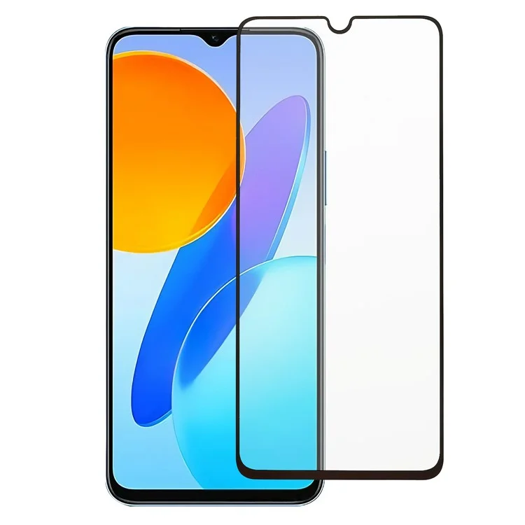 Для Honor X8 5G Full Glue Silk Printing Tempered Glass Protective Film Anti-explosion HD Clear Screen Protector