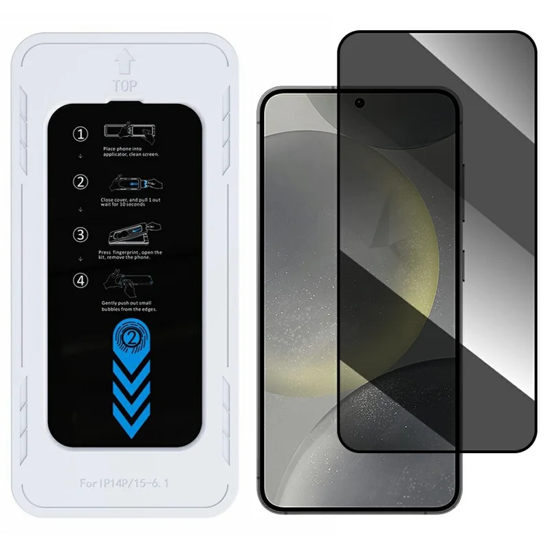 Bulk Purchasing For Samsung Galaxy S24 Privacy Screen Protector 28-Degree Anti-Spy 0.33mm High Aluminium-Silicon Glass Film with Installation Tool