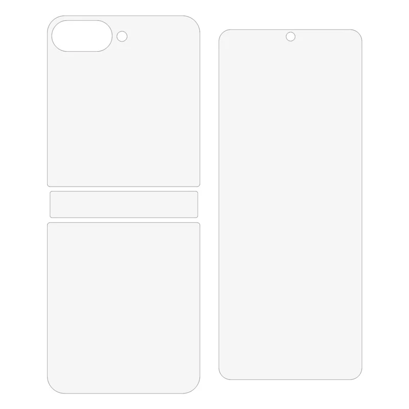 For Samsung Galaxy Z Flip7 5G Hydrogel Screen Protector Set, Outside + Inside + Back + Side Soft TPU Film