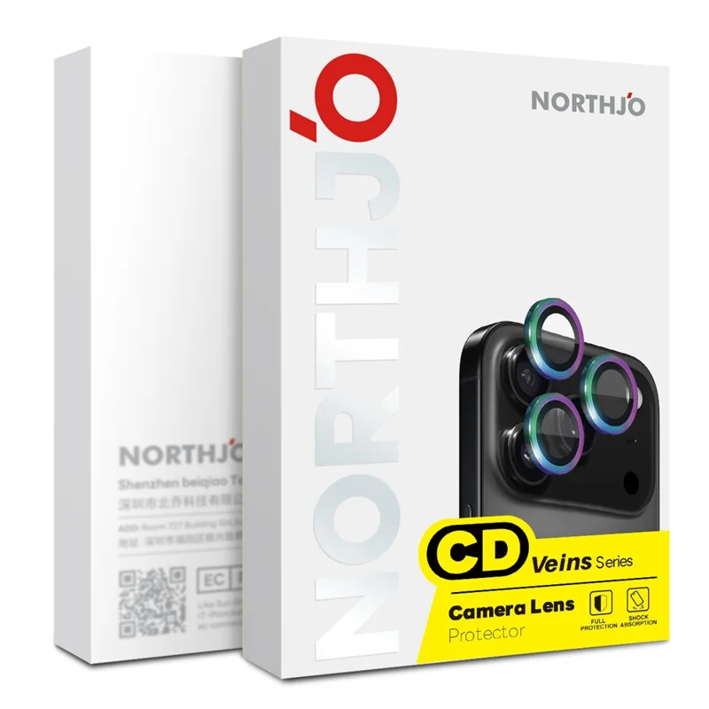 NORTHJO 1 Set For Samsung Galaxy Z Flip7 5G Tempered Glass Camera Lens Film CD Veins Metal Ring Lens Guard - Pink