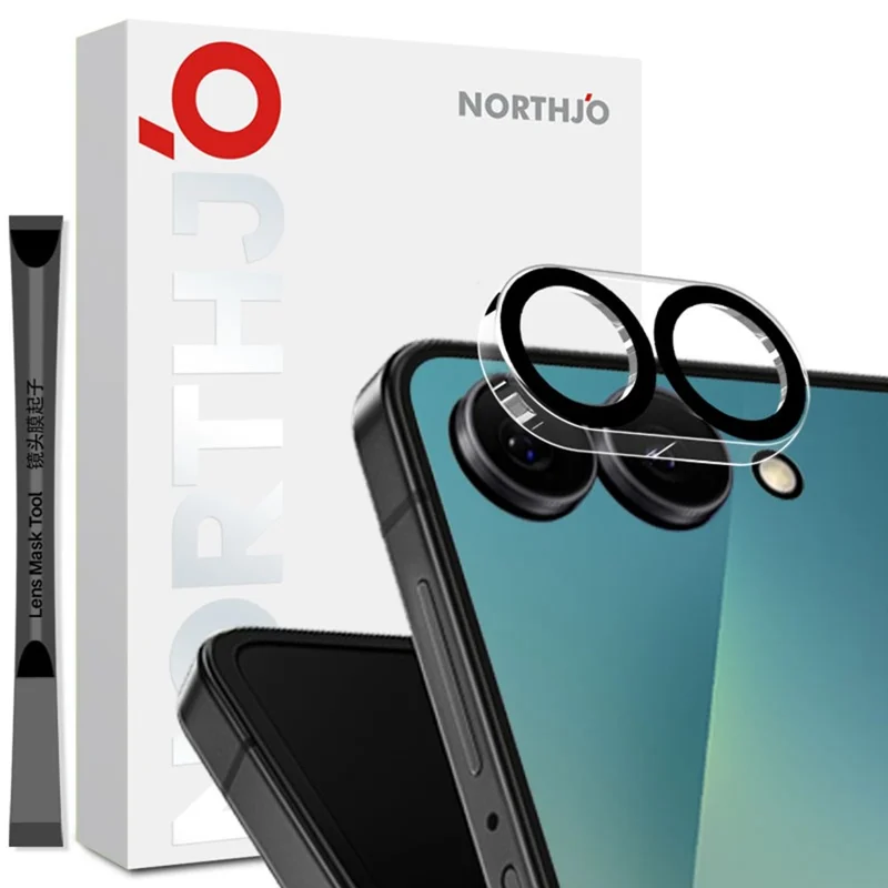 NORTHJO For Samsung Galaxy Z Flip7 5G Black Circles Camera Lens Protector Tempered Glass HD Clear 3D Full Coverage