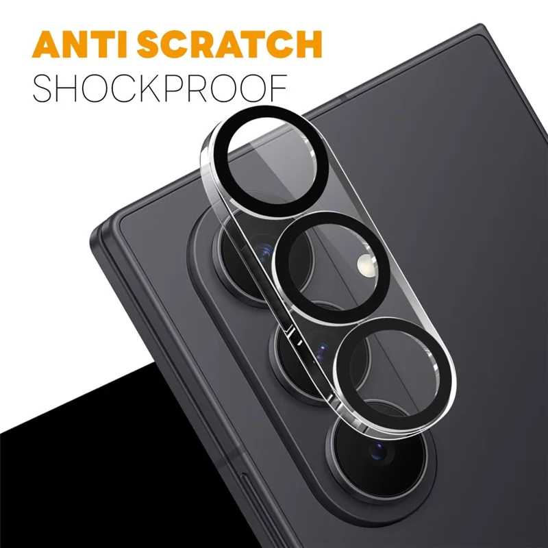 NORTHJO 2Pcs For Samsung Galaxy Z Fold7 5G Camera Lens Protector Black Circles 3D Full Coverage Clear Tempered Glass Lens Film