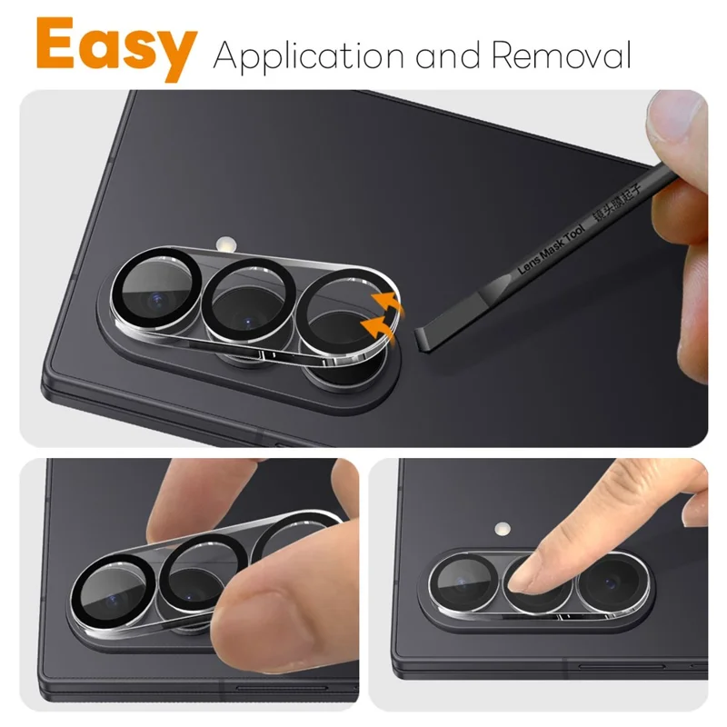 NORTHJO 2Pcs For Samsung Galaxy Z Fold7 5G Camera Lens Protector Black Circles 3D Full Coverage Clear Tempered Glass Lens Film