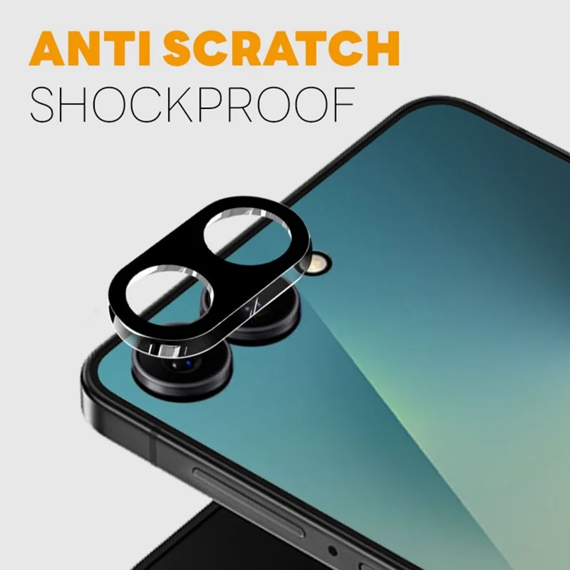 NORTHJO For Samsung Galaxy Z Flip7 5G Camera Lens Protector Black Silk Printing 3D Clear Tempered Glass Lens Film