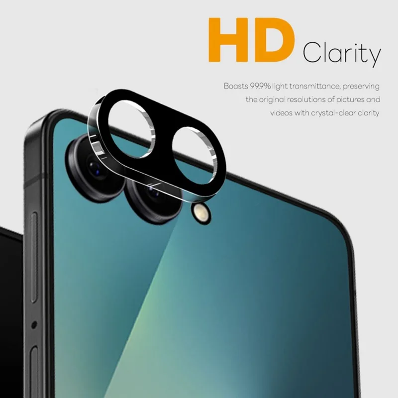 NORTHJO 2Pcs For Samsung Galaxy Z Flip7 5G Camera Lens Protector Black Silk Printing 3D Clear Tempered Glass Lens Film