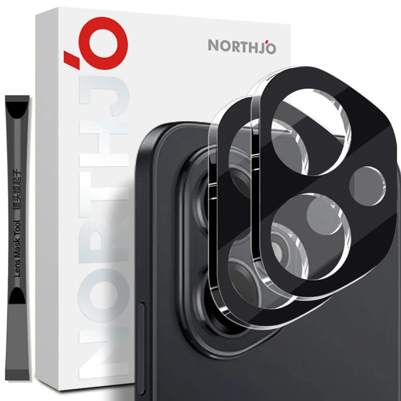 NORTHJO 2 шт. Для чести 400 5G (глобальная) Защитная пленка для объектива камеры Черный шелковый принт 3D Закаленное стекло