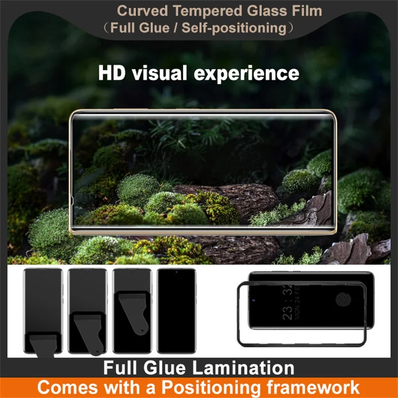 IMAK For Honor Magic V5 5G Screen Protector Full Glue 3D Curved Tempered Glass Film with Positioning Frame