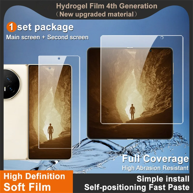 IMAK Hydrogel Film 4th Gen for Honor Magic V5 5G 1 Set TPU Screen Film (Front Screen+Inner Large Screen)