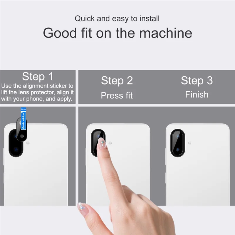 IMAK For Samsung Galaxy A07 4G Camera Lens Protector Tempered Glass HD Clear Lens Film (Black Version)