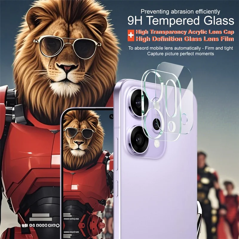 IMAK For Oppo Reno14 Pro 5G (Global) Tempered Glass Camera Lens Protector + Acrylic Lens Cap