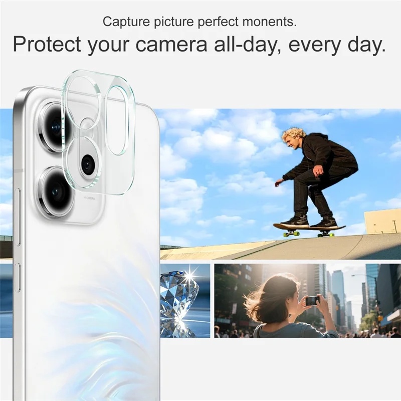 IMAK Per Oppo Reno14 F 5G Protezione Lente Fotocamera in Vetro Temperato + Coperchio Lente in Acrilico