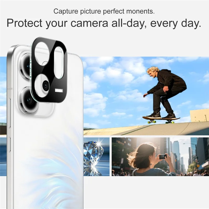 IMAK For Oppo Reno14 F 5G Tempered Glass Lens Film + Acrylic Cap (Black Version)
