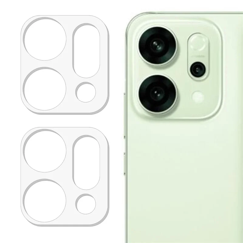 2Pcs For Oppo Reno14 5G (Global) Camera Lens Protector 3D Arc Edge Anti-Scratch Tempered Glass Lens Film - Transparent
