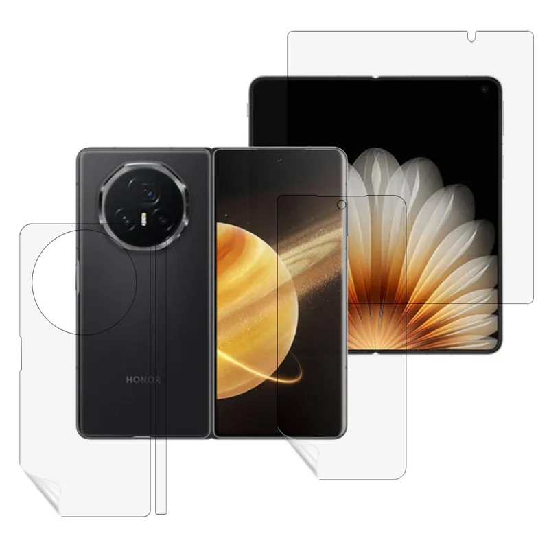 For Honor Magic V5 5G / V3 5G Clear PET Film Soft Front and Back Screen Protector 