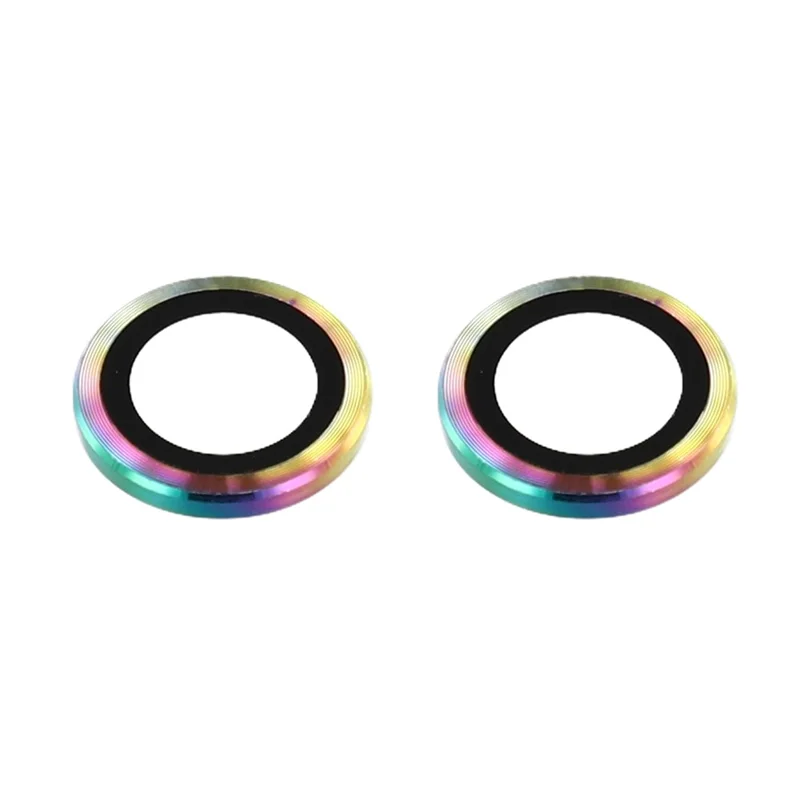 For iPhone 17 Camera Lens Protector CD Veins Metal Ring Tempered Glass Film - Colorful
