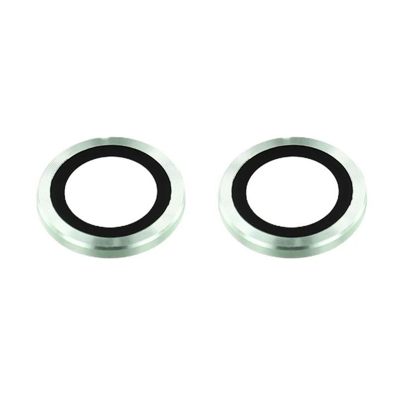 For iPhone 17 Camera Lens Protector CD Veins Metal Ring Tempered Glass Film - Light Green