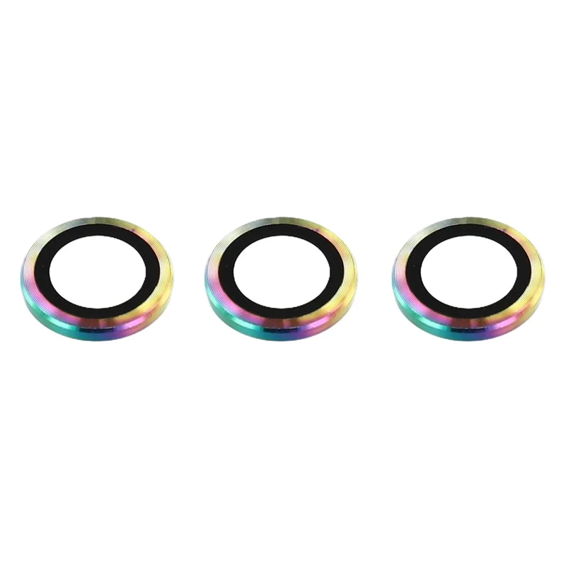For iPhone 17 Pro Max / 17 Pro Camera Lens Protector CD Veins Metal Ring Tempered Glass Film - Colorful