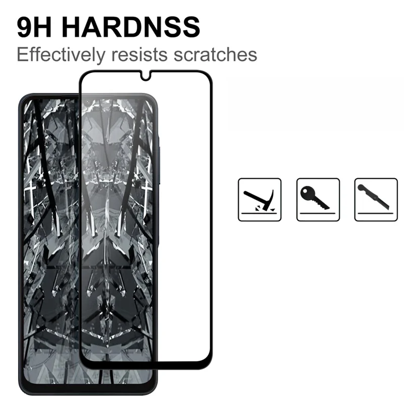 For Samsung Galaxy A07 4G AGC Glass Screen Protector Full Glue Black Edge Screen Film