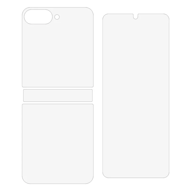 1 Set für Samsung Galaxy Z Flip7 FE 5G / Z Flip6 5G Displayschutz Innen + Vorderseite Klare TPU-Folie