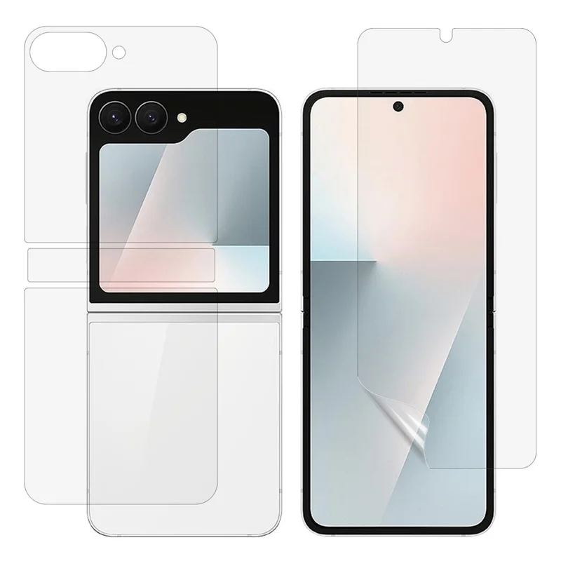 1 Juego de Protector de Pantalla Mate para Galaxy Z Flip7 FE 5G / Z Flip6 5G Interior + Cubierta Frontal Película de TPU Transparente