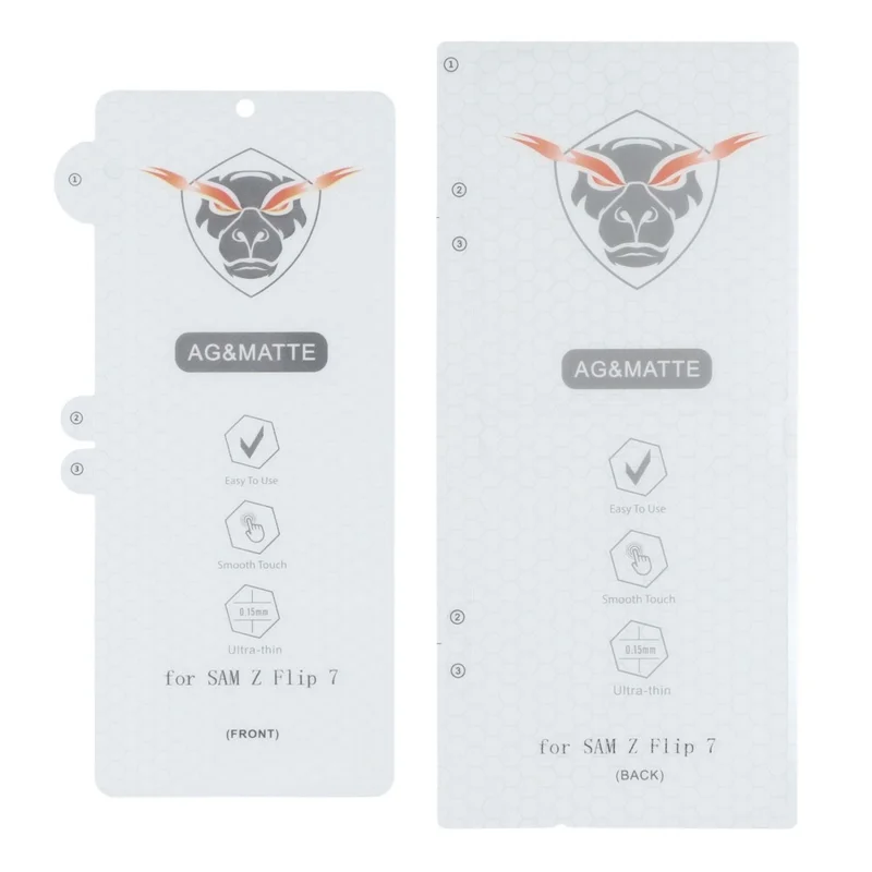 1Set per Samsung Galaxy Z Flip7 5G Pellicola Protettiva Opaca per Schermo Interno + Copertura Anteriore in TPU Trasparente