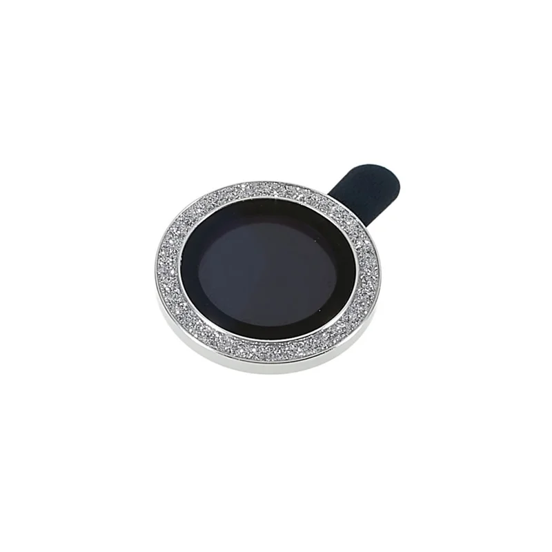 For iPhone 17 Pro Max / 17 Pro Camera Lens Protector Set Bling Glitter Metal Ring Tempered Glass Lens Film - Silver