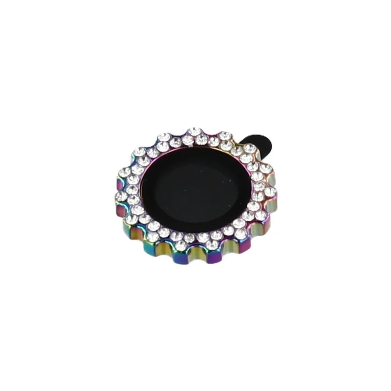 1Set For iPhone 17 Pro Max / 17 Pro Camera Lens Protector Gear Shape Tempered Glass Lens Film Rhinestone Decor - Colorful