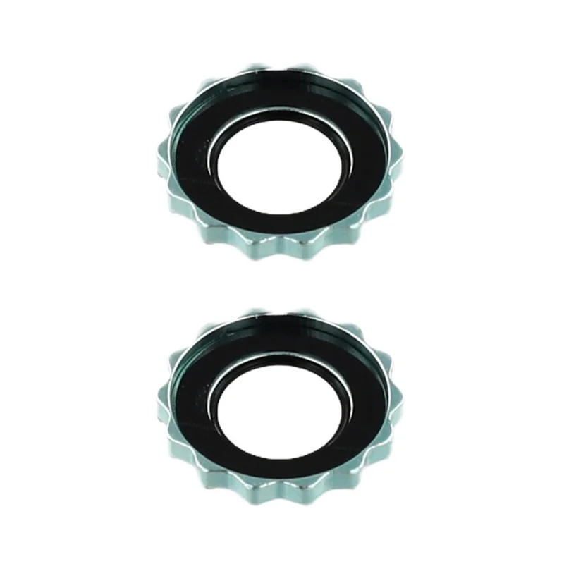 1Juego de Protector de Lente de Cámara de Cristal Templado con Forma de Engranaje para iPhone 17 con Decoración de Strass - Verde