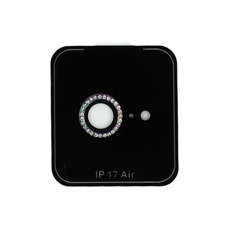 For iPhone Air Camera Lens Protector Rhinestone Metal Frame + Tempered Glass Rear Lens Film - Colorful