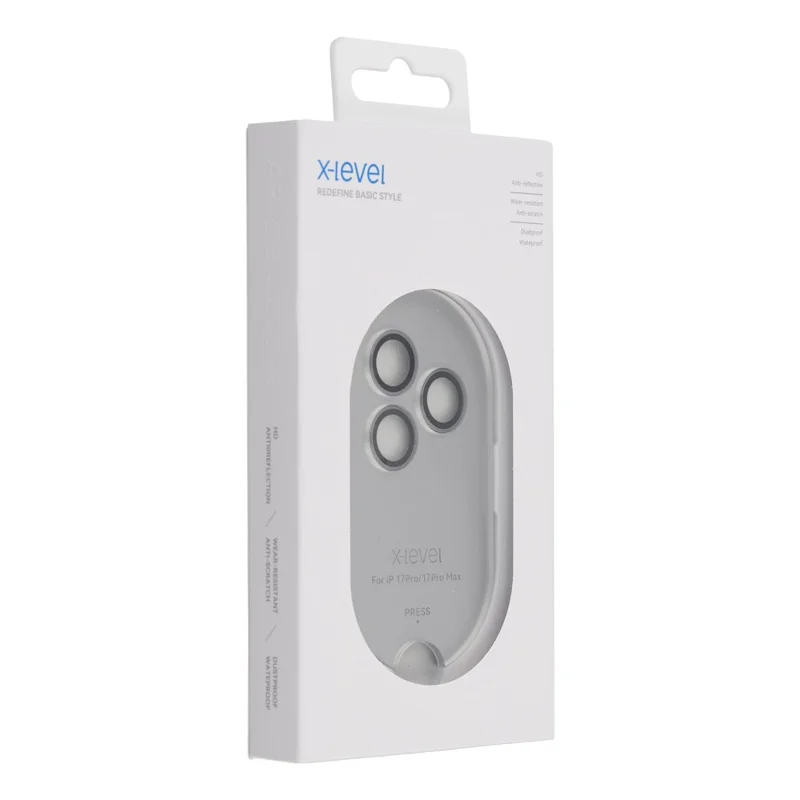 X-LEVEL AR Spotlight Serie für iPhone 17 Pro Max / 17 Pro Kameraobjektiv-Schutzset HD Einzelne Objektivfolie - Grau