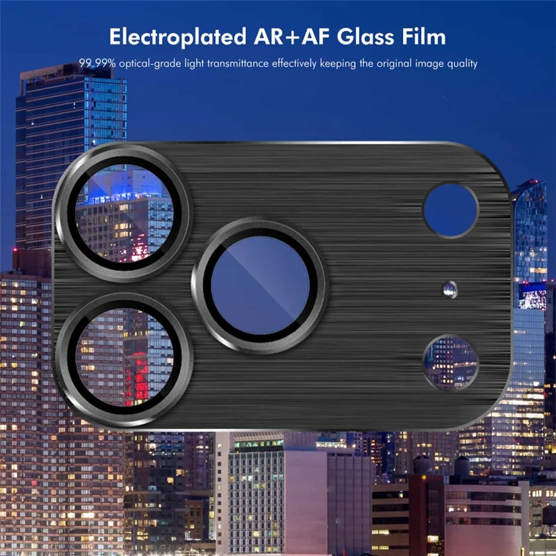 ENKAY HAT PRINCE Para iPhone 17 Pro Protector de Lente de Cámara de Metal Cepillado AR + Película de Vidrio Templado - Negro