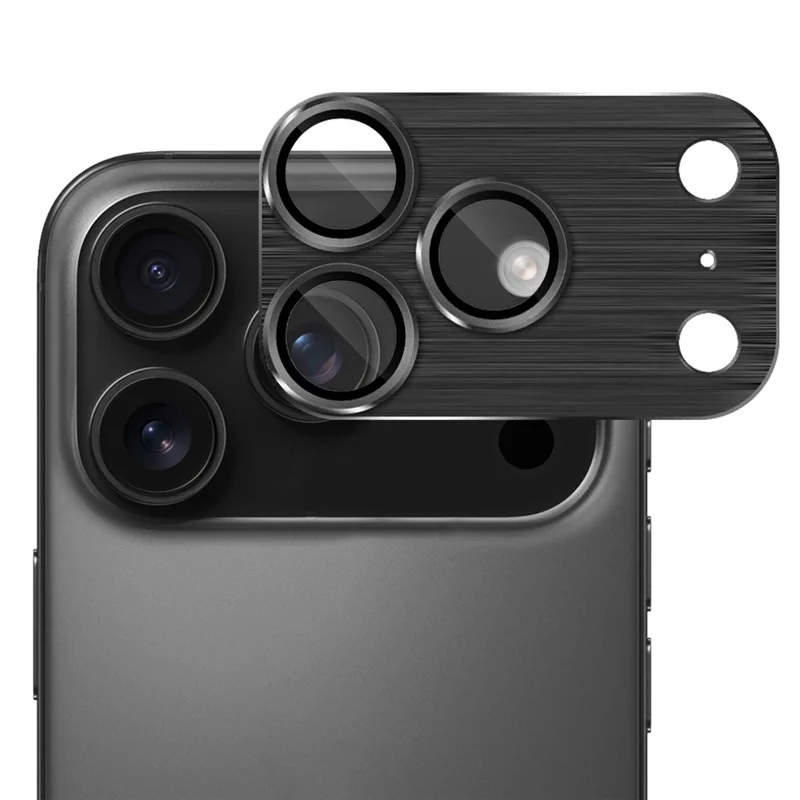 ENKAY HAT PRINCE Защитное стекло для камеры iPhone 17 Pro Max, металлическое матовое + закаленное стекло - Черный