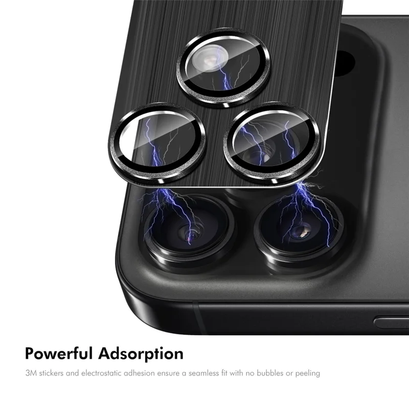 ENKAY HAT PRINCE Защитное стекло для камеры iPhone 17 Pro Max, металлическое матовое + закаленное стекло - Черный