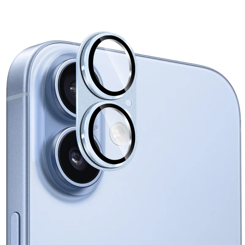 ENKAY HAT PRINCE For iPhone 17 Camera Lens Protector Matte AR Metal + Tempered Glass Lens Film - Baby Blue