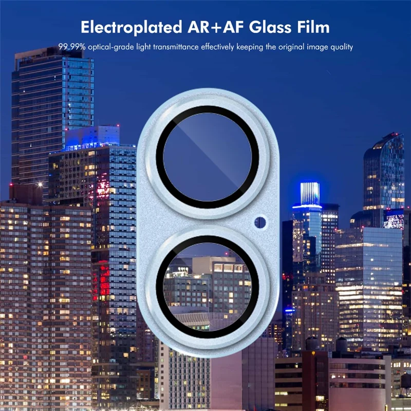 ENKAY HAT PRINCE For iPhone 17 Camera Lens Protector Matte AR Metal + Tempered Glass Lens Film - Baby Blue