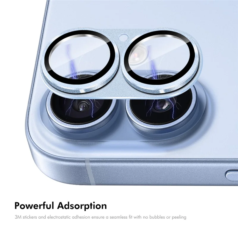 ENKAY HAT PRINCE For iPhone 17 Camera Lens Protector Matte AR Metal + Tempered Glass Lens Film - Baby Blue