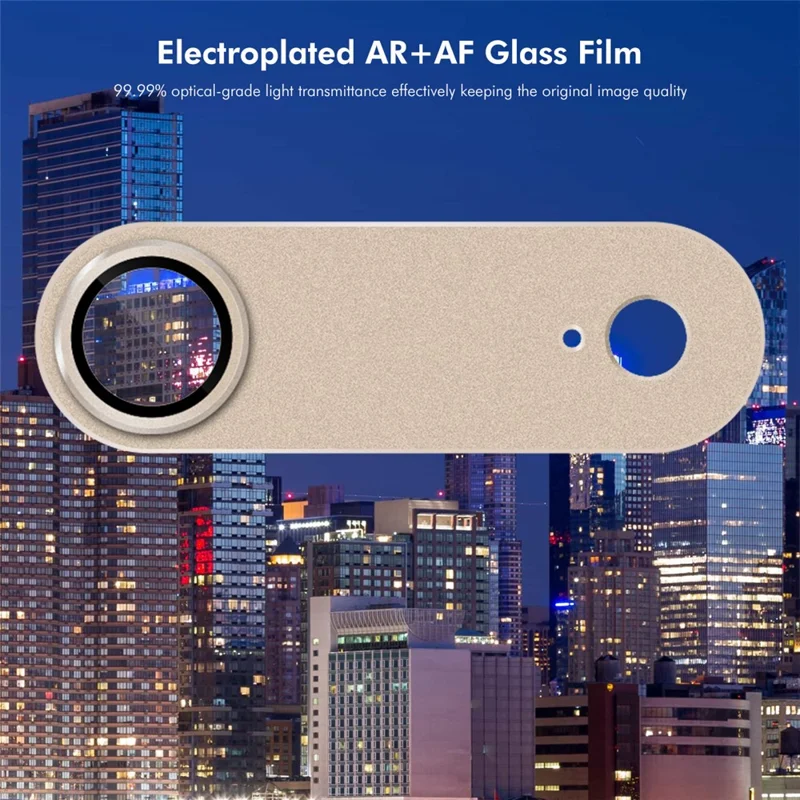 ENKAY HAT PRINCE Pour iPhone 17 Protection d'objectif de caméra Métal mat AR + Film de protection en verre trempé - Or clair