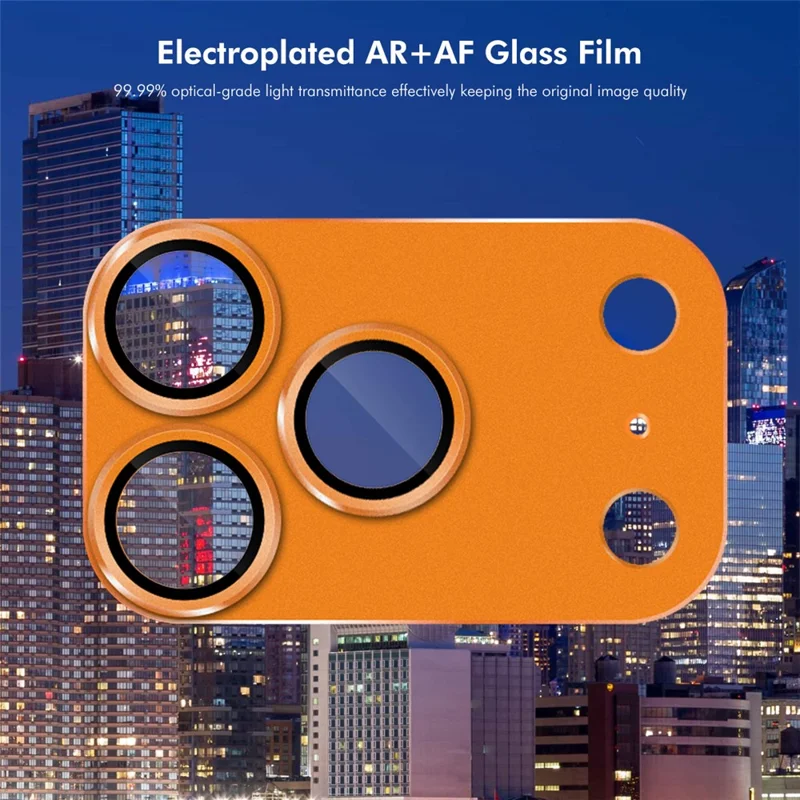 ENKAY HAT PRINCE Pour iPhone 17 Pro Protection d'objectif de caméra en Métal Mat AR + Film de Verre Trempé - Orange