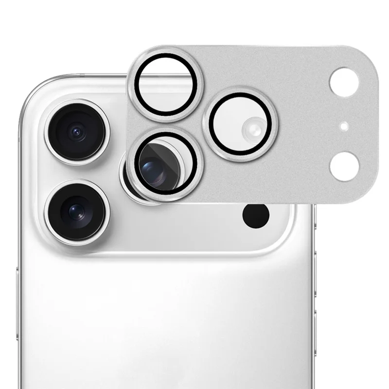 ENKAY HAT PRINCE для iPhone 17 Pro Max Защитная пленка для объектива камеры Матовая AR-металлическая + закаленное стекло - серебристый