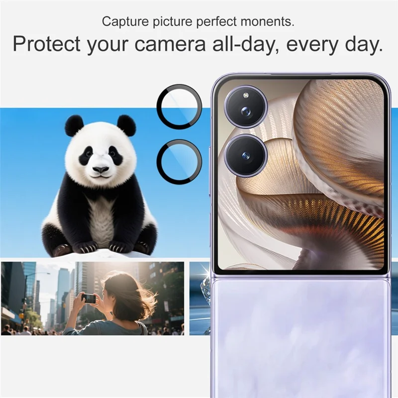 IMAK For Xiaomi Mix Flip 2 Tempered Glass Camera Lens Protector with Self Positioning Frame (Scaled Down Version)