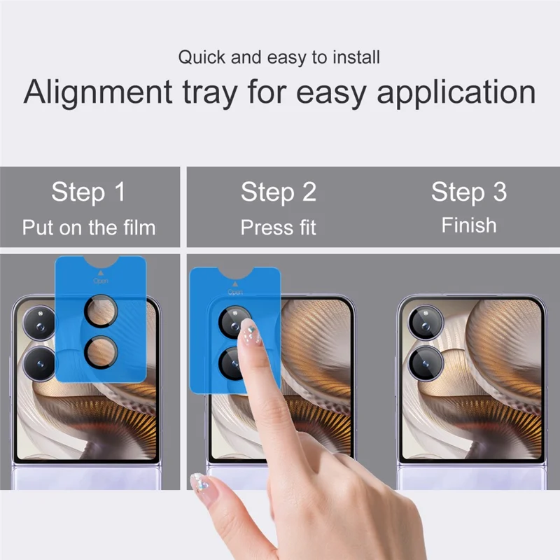 IMAK For Xiaomi Mix Flip 2 Tempered Glass Camera Lens Protector with Self Positioning Frame (Scaled Down Version)