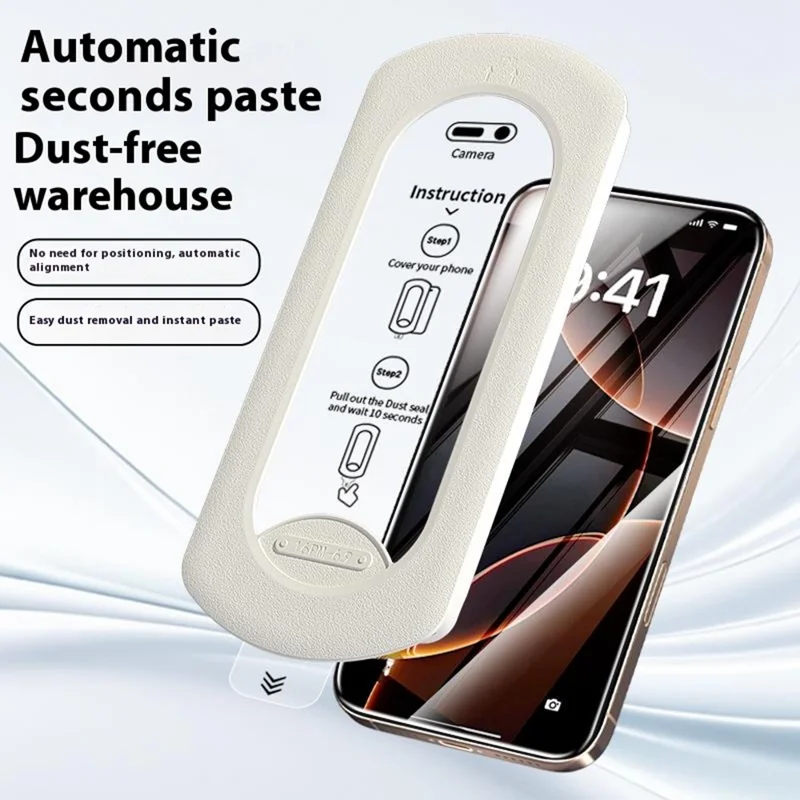 For iPhone 16 Pro Tempered Glass Film with Dust-Free Auto Applicator HD Full Coverage Screen Protector